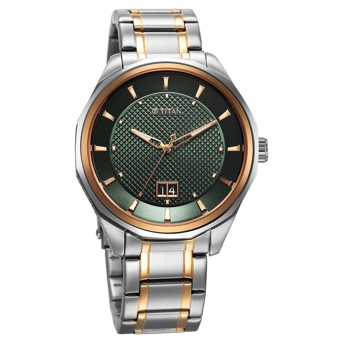 Titan Regalia Opulent Quartz Analog with Date Green Dial With Two Toned Stainless Steel Strap Watch For Men 2