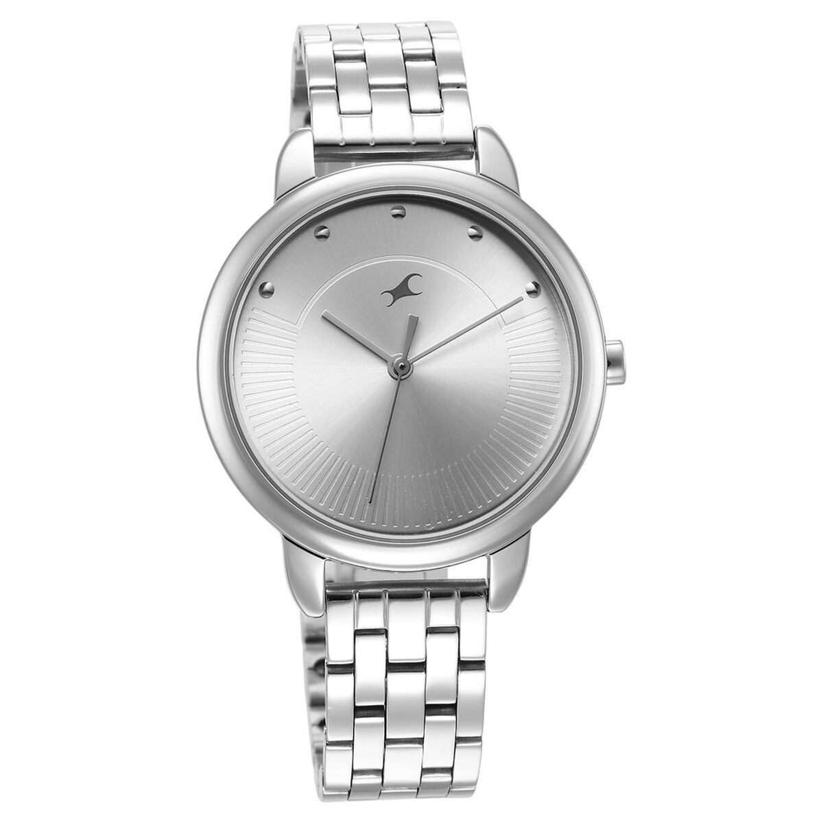 Fastrack Stunners Quartz Analog Silver Dial Metal Strap Watch for Girls 1