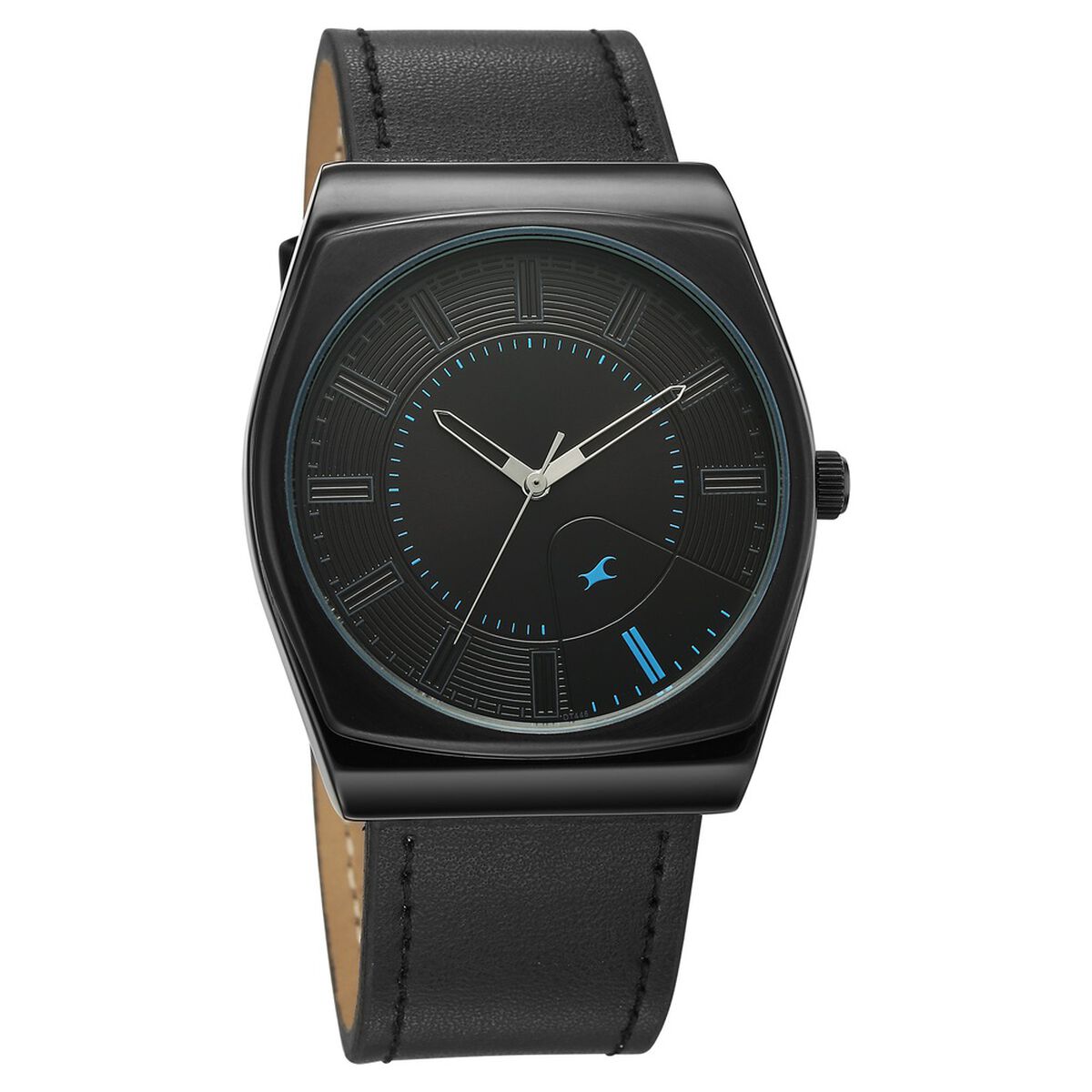 Fastrack Stunners Quartz Analog Black Dial Black Leather Strap Watch For Guys 2