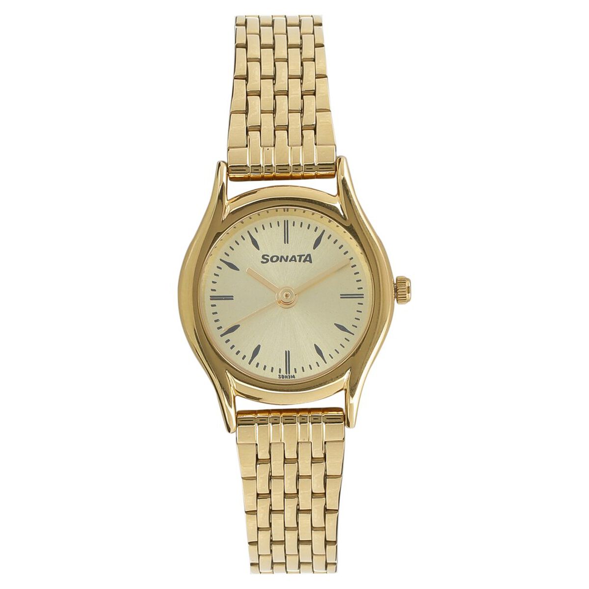 Sonata Essentials Champagne Dial Women Watch With Stainless Steel Strap 1