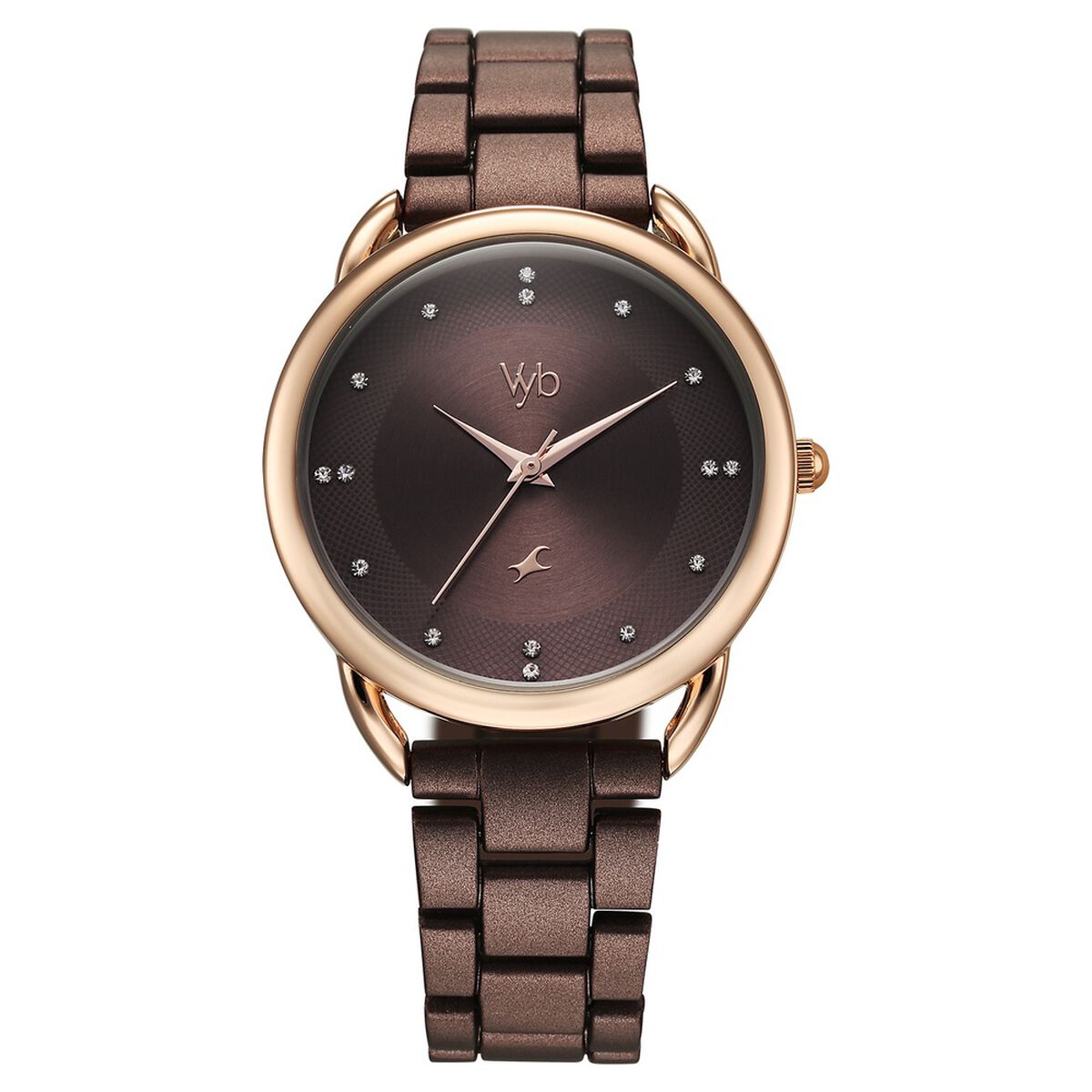 Vyb Charmer By Fastrack Quartz Analog Brown Dial Metal Strap Watch For Girls 3