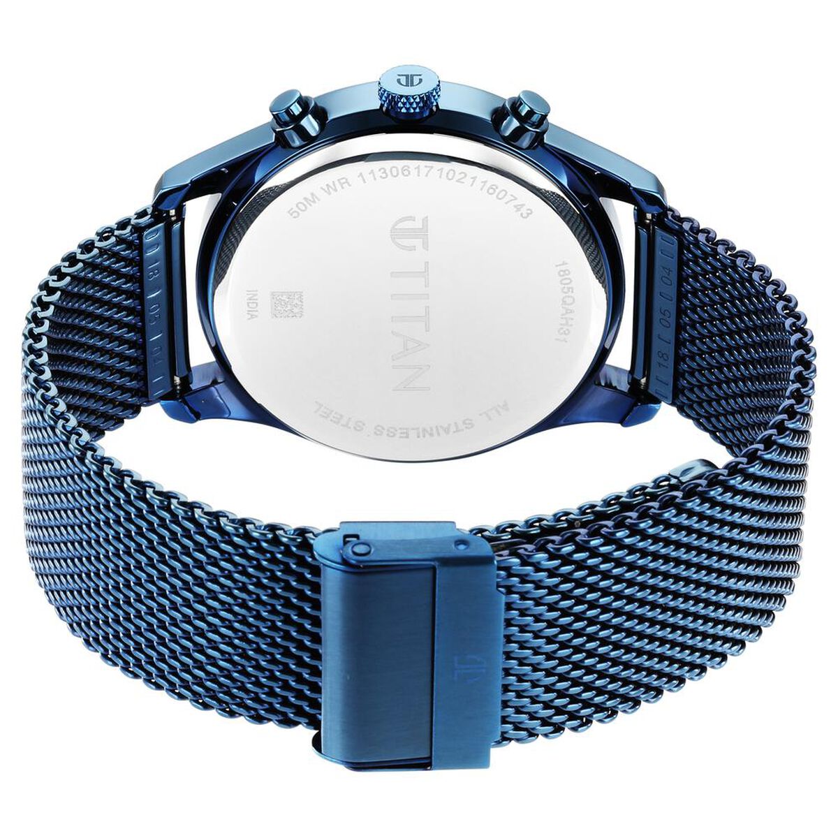 Titan Men's Sartorial Neo Splash: Blue Dial Multifunction Watch with Mesh Strap 5
