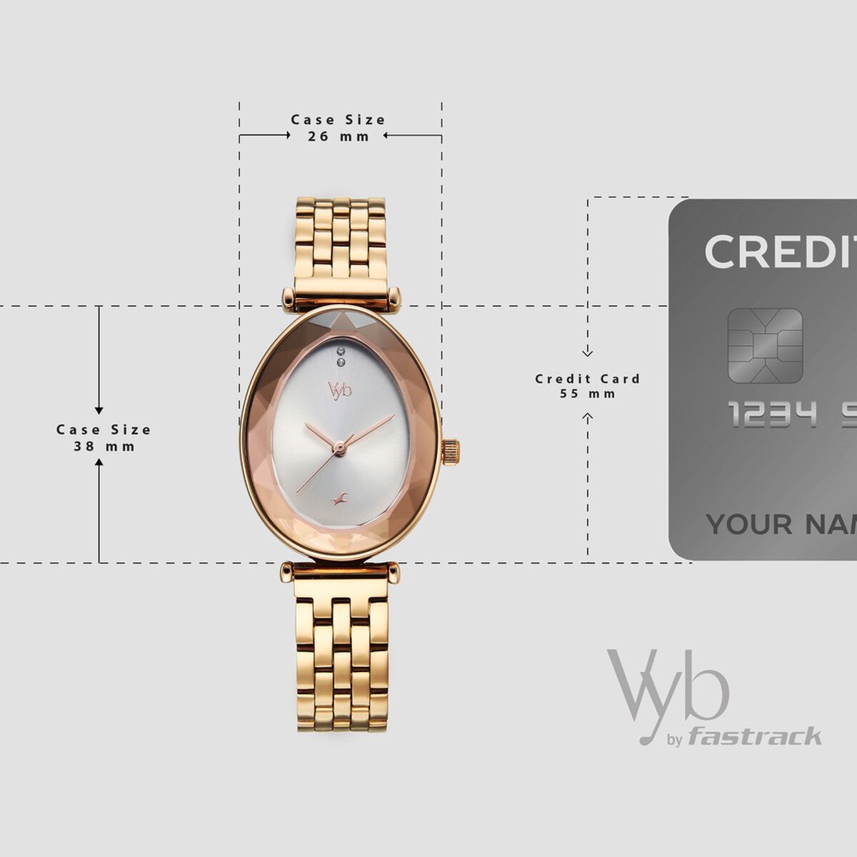 Vyb Prodigy By Fastrack Quartz Analog Silver Dial Rose Gold Stainless Steel Strap Watch For Girls 4