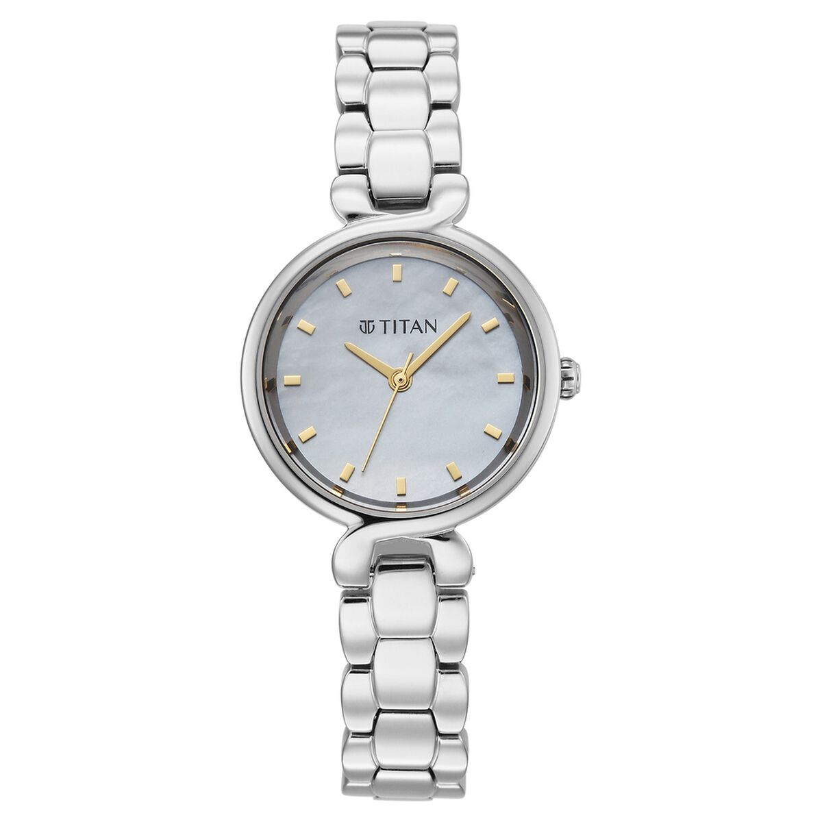 Titan Workday Edit Quartz Analog Mother Of Pearl Dial Silver Stainless Steel Strap Watch For Women 1
