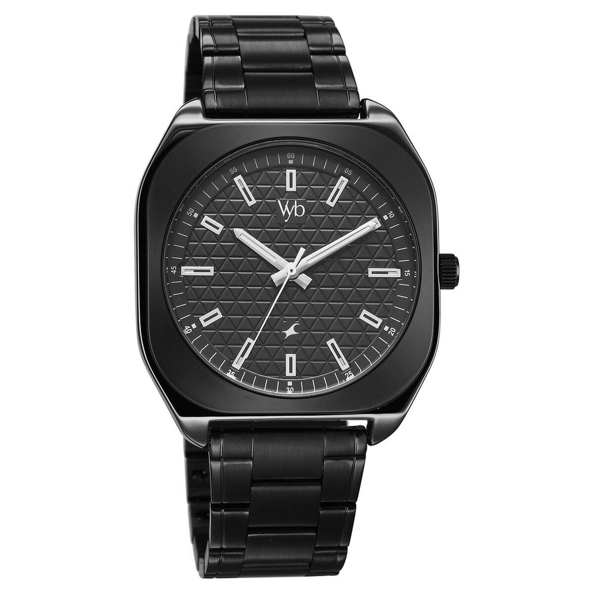 Vyb Aviator By Fastrack Quartz Analog Black Dial Two Toned Stainless Steel Strap Watch For Guys 3