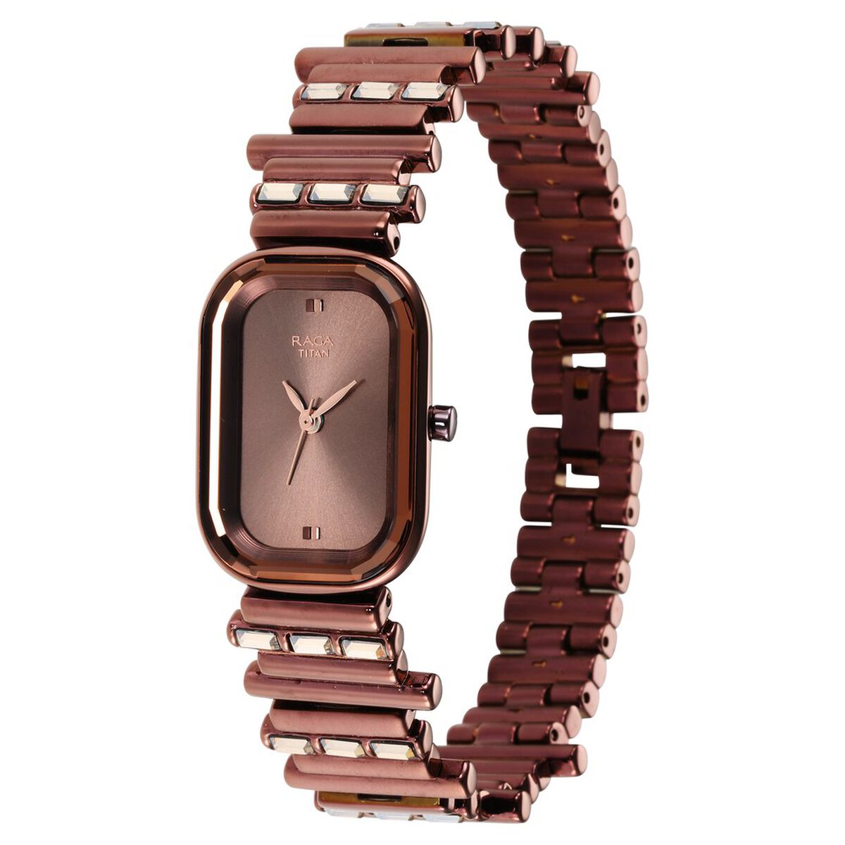 Raga Women's Love all: Elegant Oval Brown Dial & Metal Strap Watch 5