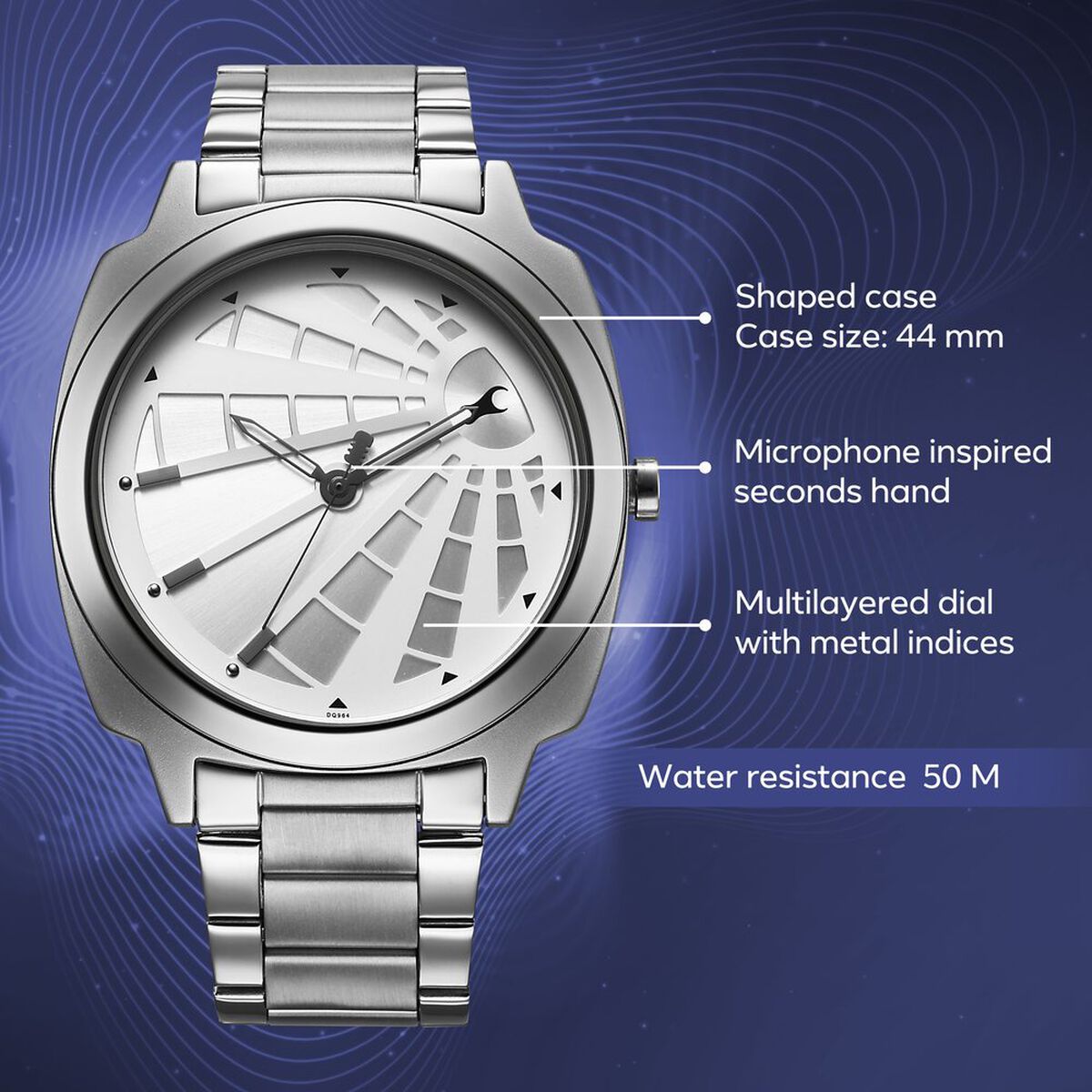 Fastrack Groove Quartz Analog Silver Dial Guys Stainless Steel Watch 3