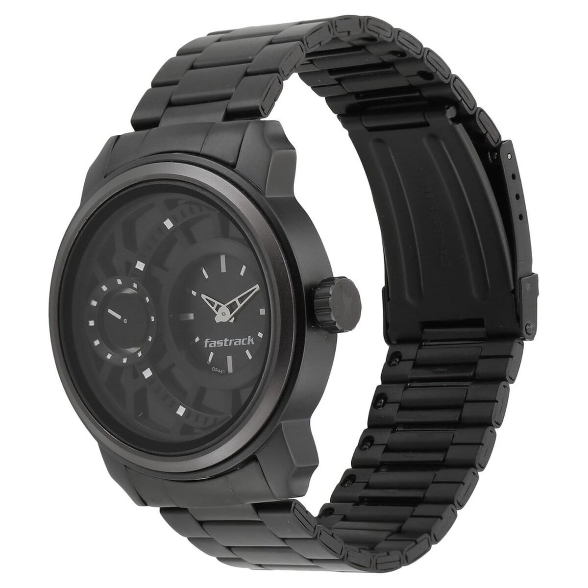 Fastrack Quartz Analog Black Dial Stainless Steel Strap Watch for Guys 2
