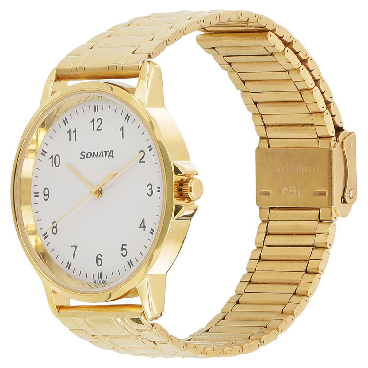 Sonata Quartz Analog White Dial Stainless Steel Strap Watch for Men 2