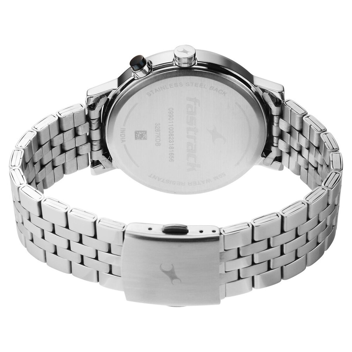 Fastrack Tick Tock Quartz Analog Blue dial Metal Strap Watch for Guys 5
