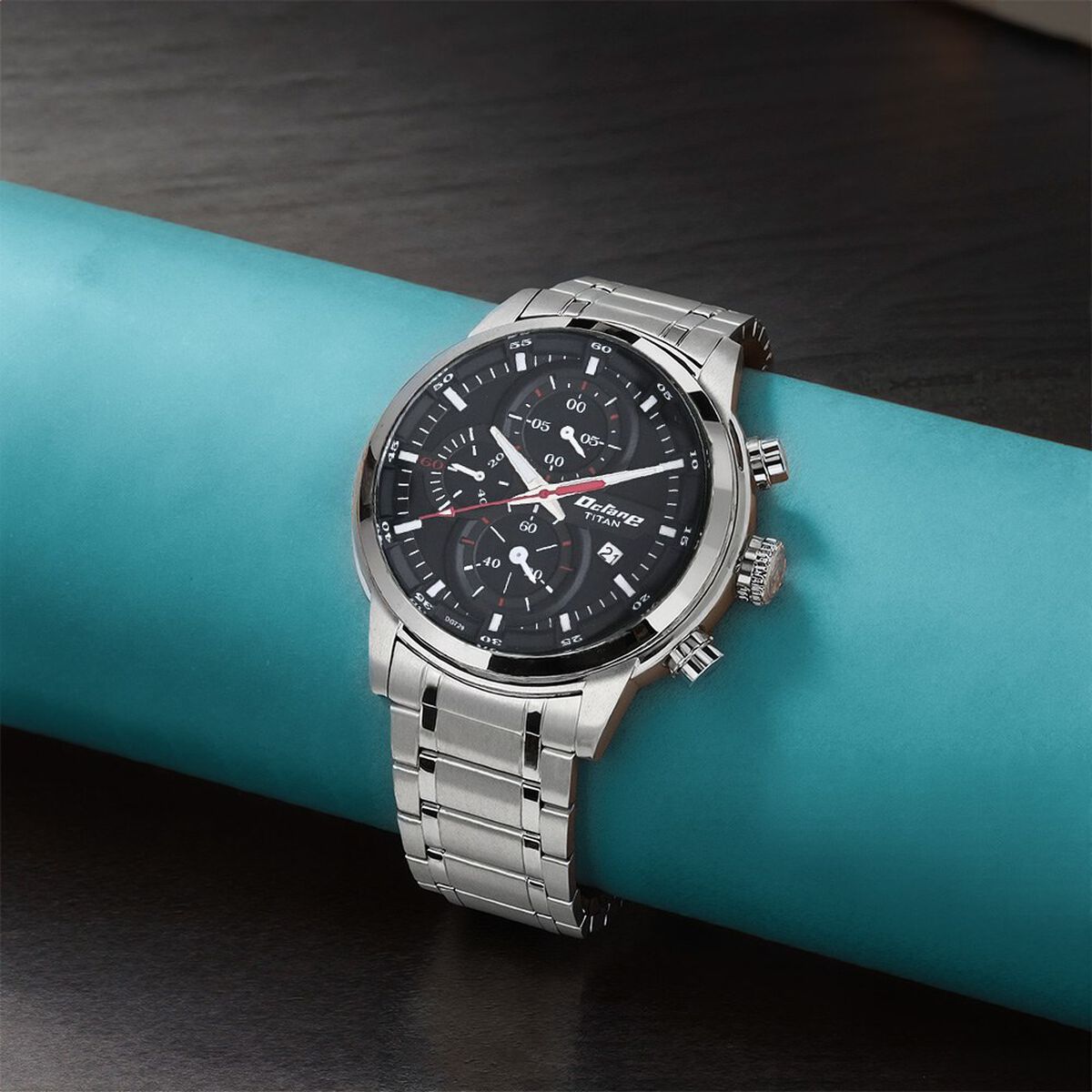 Titan Octane Chrono Black Dial Stainless Steel Strap watch for Men 1