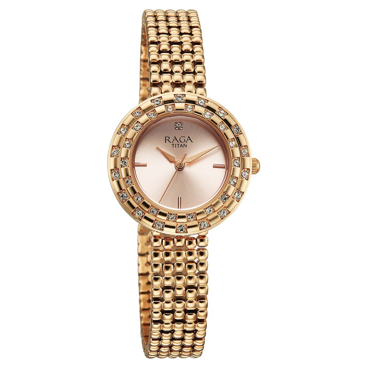 Titan Raga Showstopper Quartz Analog Rose Gold Dial Metal Strap Watch For Women 2