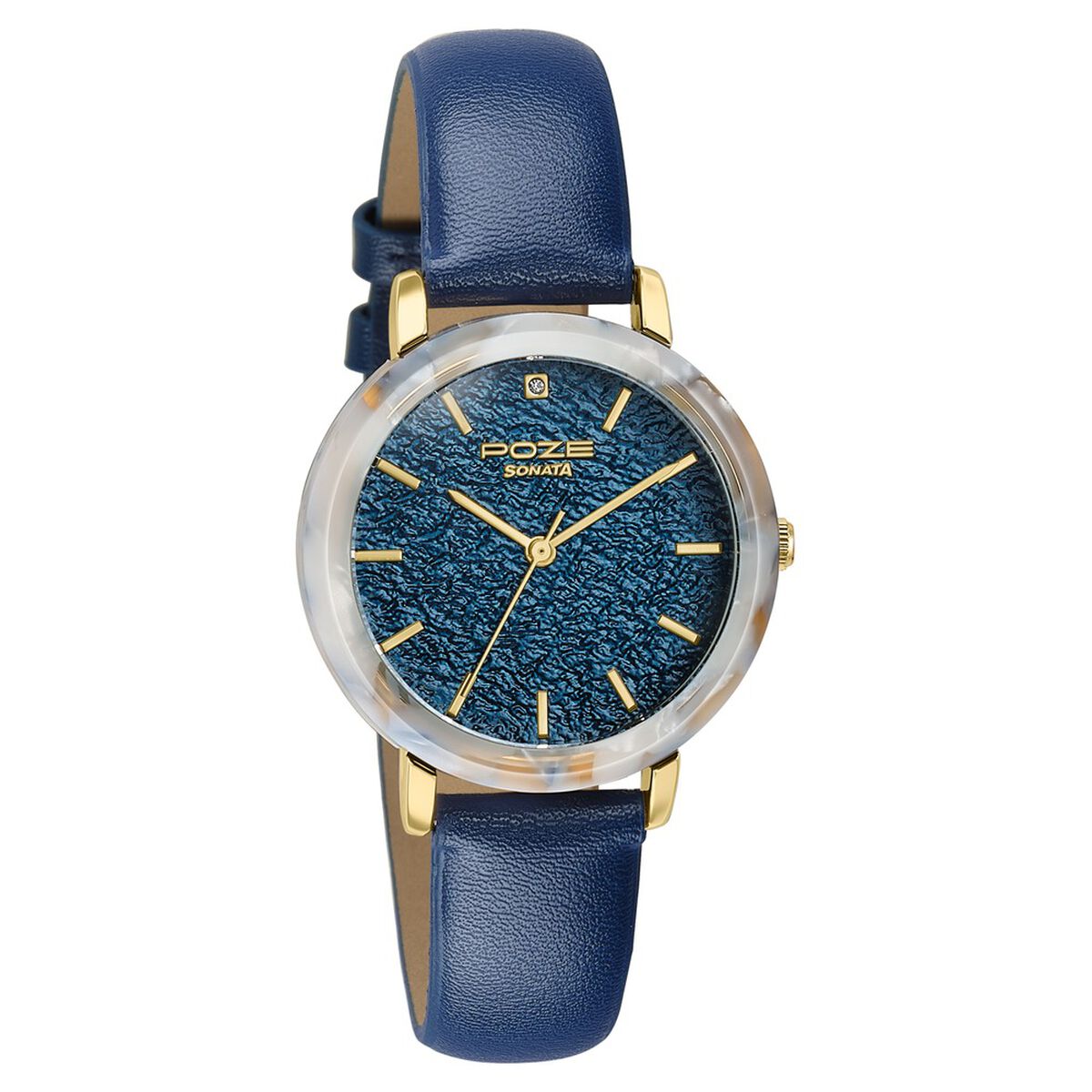 Poze By Sonata Quartz Analog Blue Dial Blue PU Leather Strap Watch For Women 3