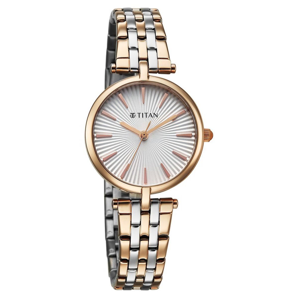 Titan Work Mode Quartz Analog Silver Dial Two Toned Metal Strap Watch For Women 2