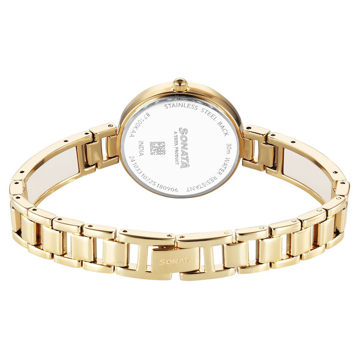 Sonata Aura Quartz Analog Silver Dial Two Toned Stainless Steel Strap Watch For Women 4