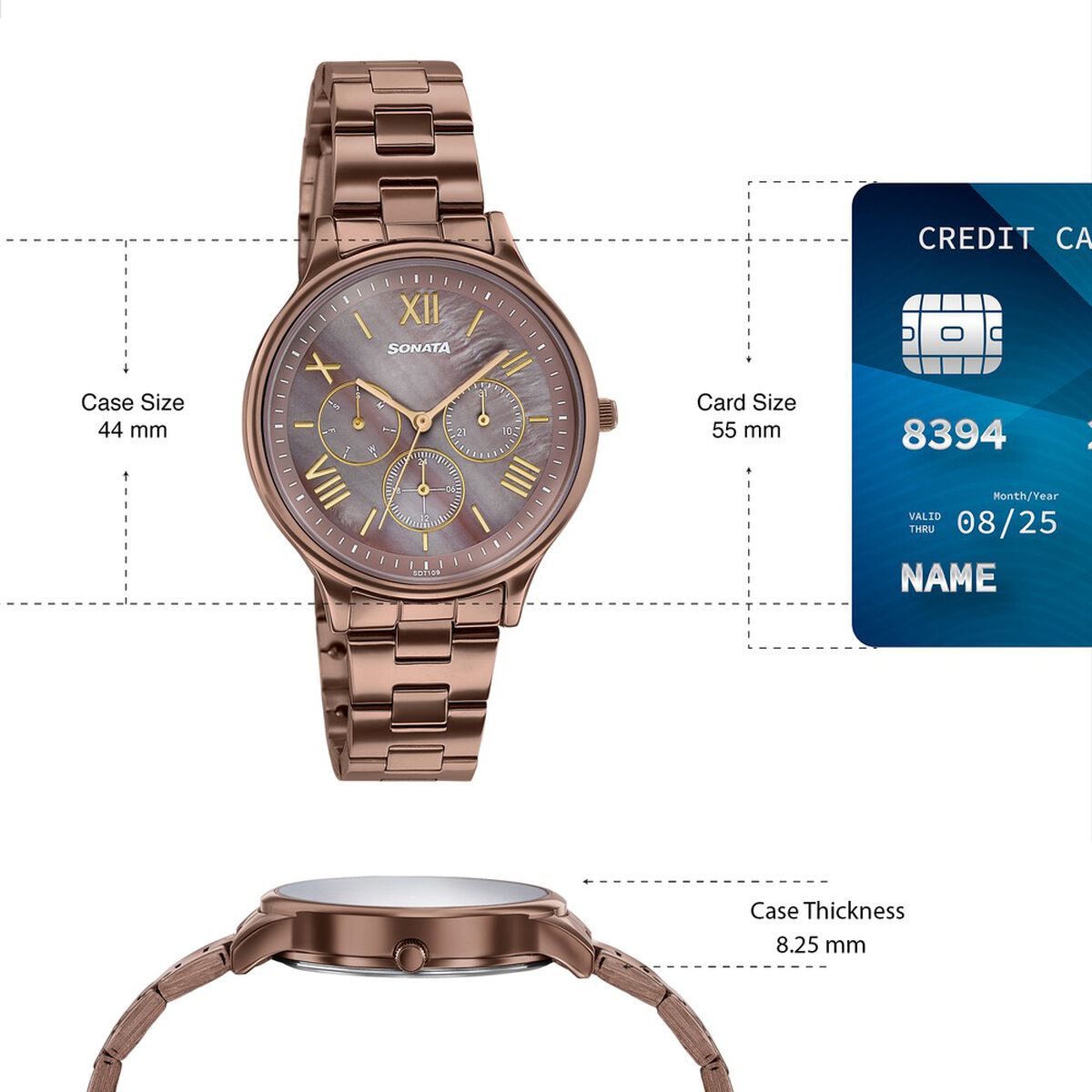 Sonata Women's Work Wear beautiful brown Watch - Premium Multifunction design for everyday style 4
