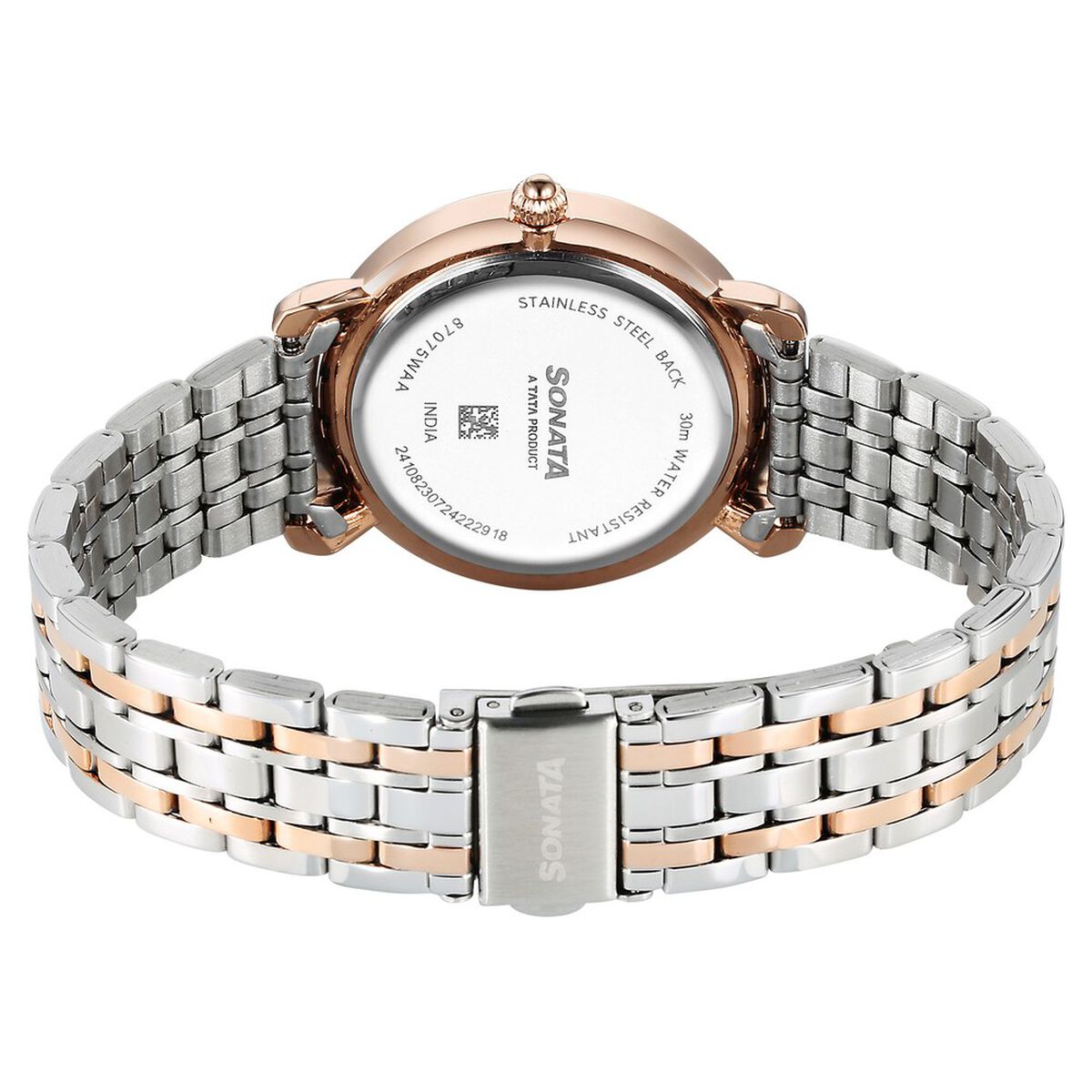 Sonata Wedding Quartz Analog Off White Dial Stainless Steel Strap Watch For Women 4