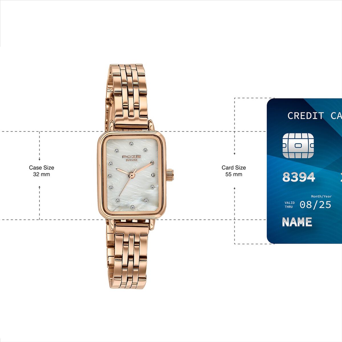 Sonata Poze Quartz Analog Mother of Pearl Dial Rose Gold Metal Strap Watch For Women 4