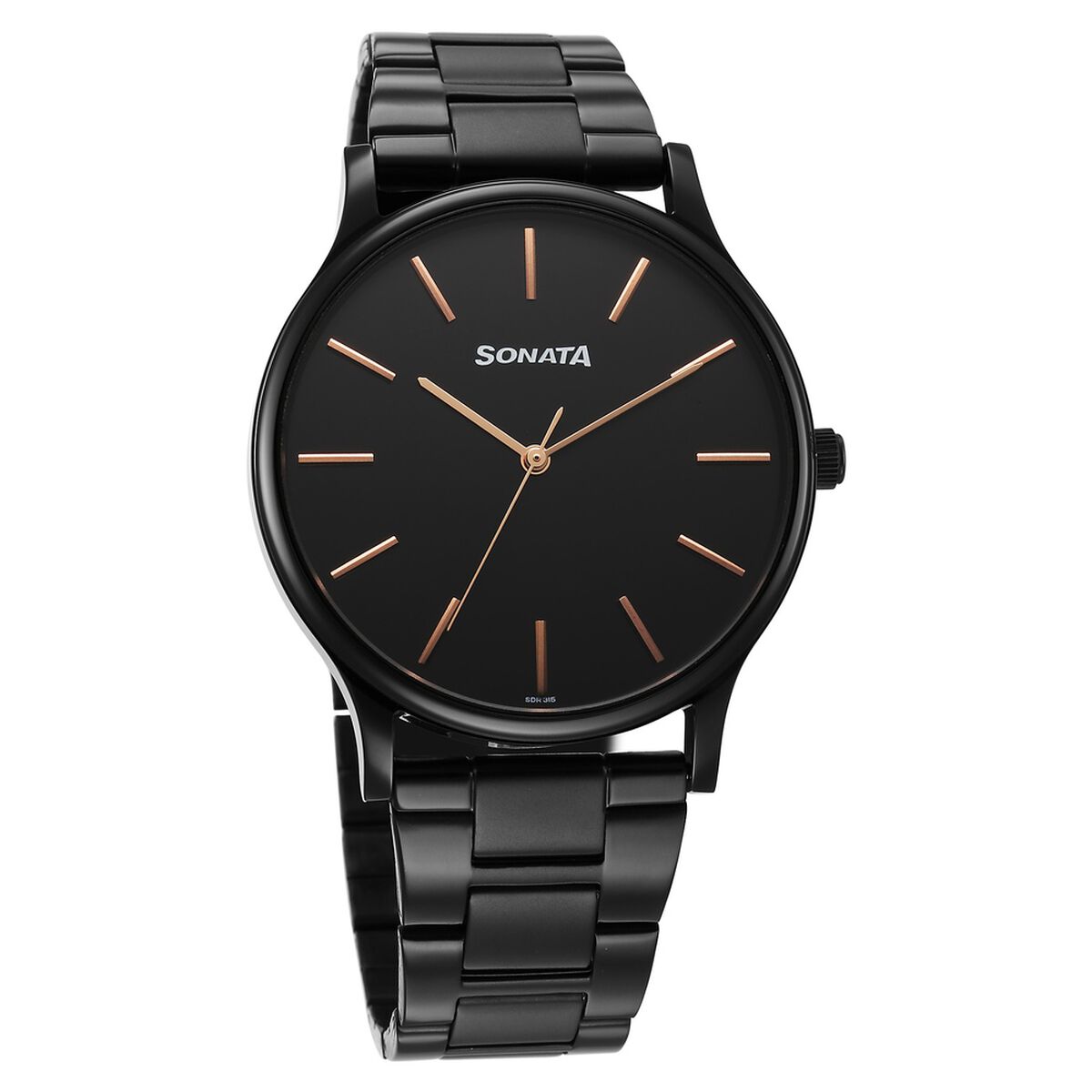 Sonata Aspire Quartz Analog Black Dial Stainless Steel Strap Watch For Men 1