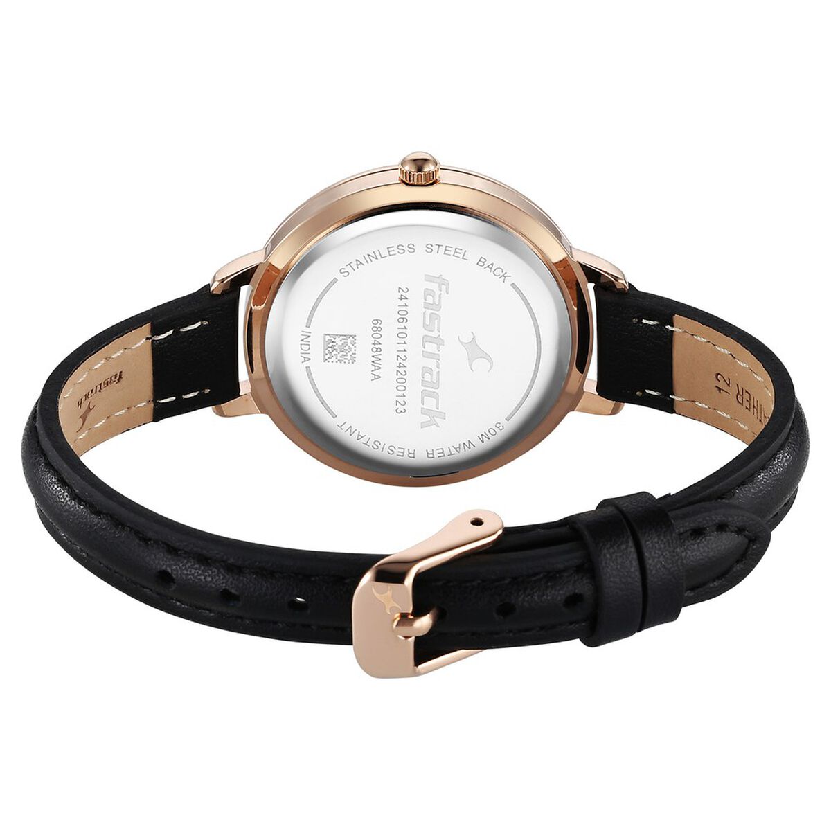 Fastrack Stunners X Quartz Analog Black Dial Leather Strap Watch For Girls 5