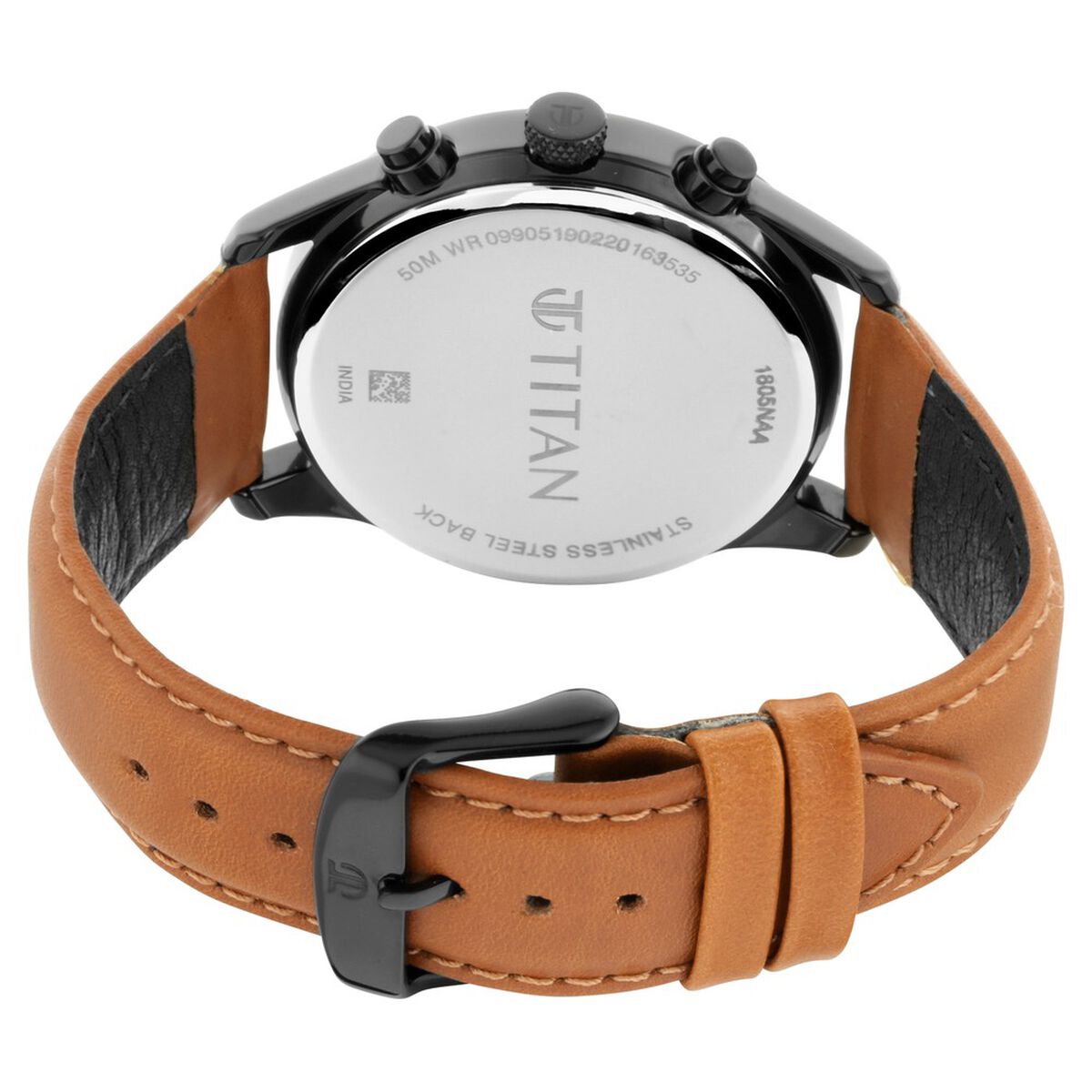 Titan Workwear Multifunction Black Dial Tan Leather Strap Watch For Men 5