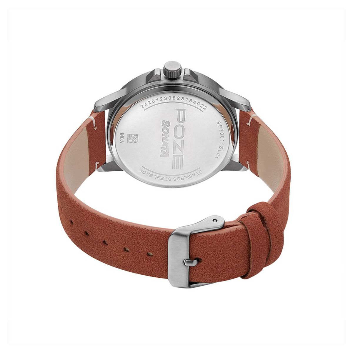 Poze by Sonata Quartz Analog Green Dial PU Leather Strap Watch for Men 5