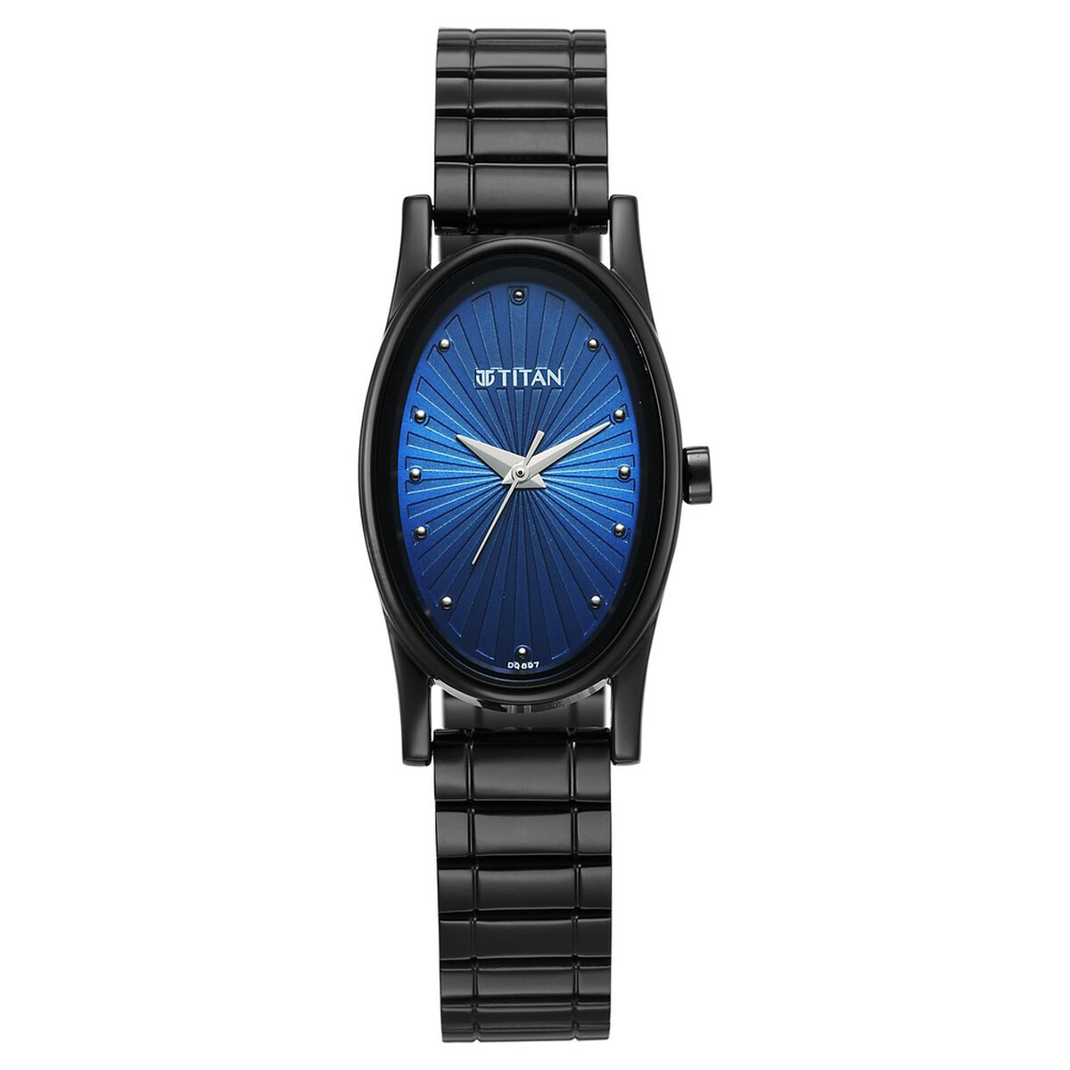 Titan Karishma Quartz Analog Blue Dial Black Stainless Steel Strap Watch For Women 1
