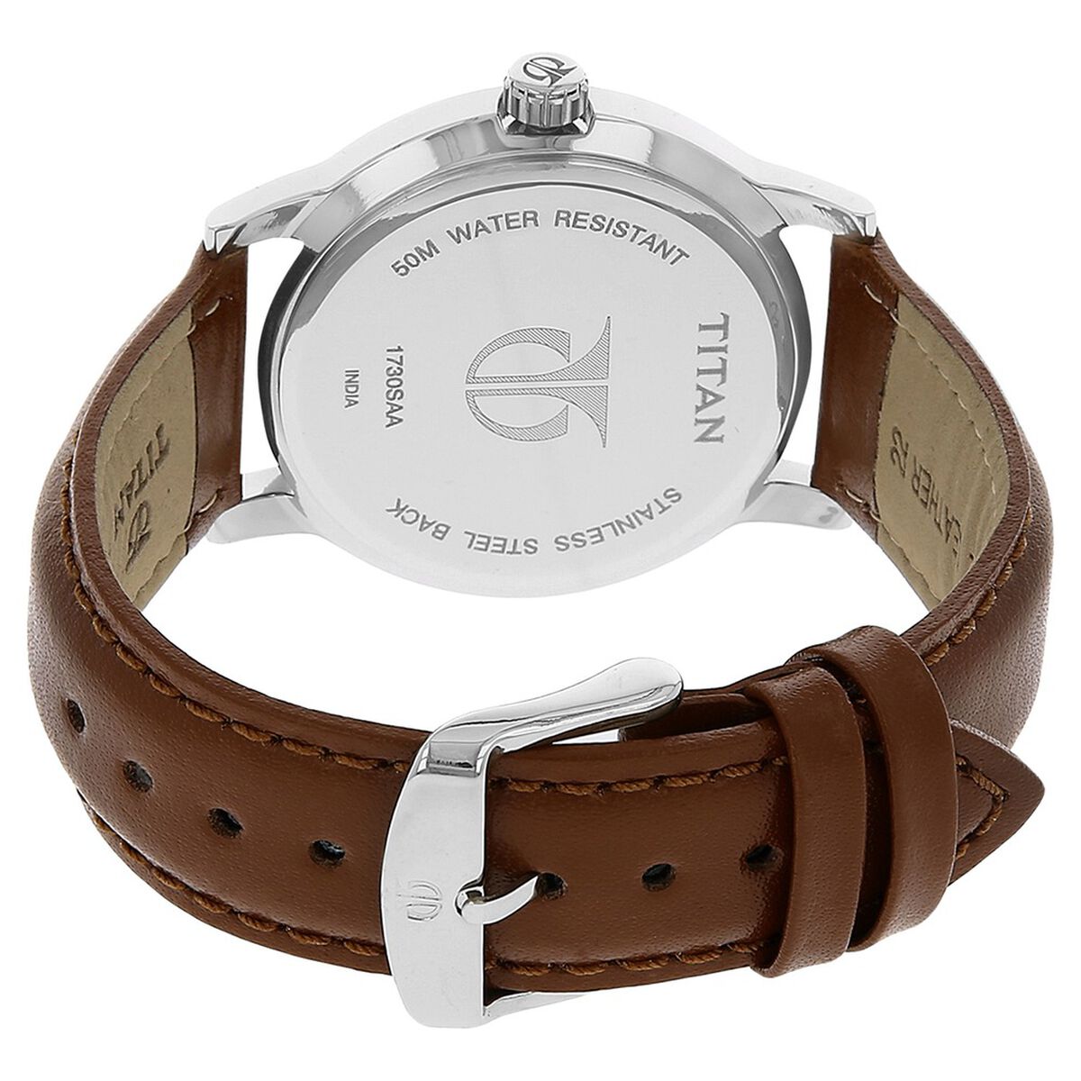 Titan Quartz Analog Black Dial Leather Strap Watch for Men 4