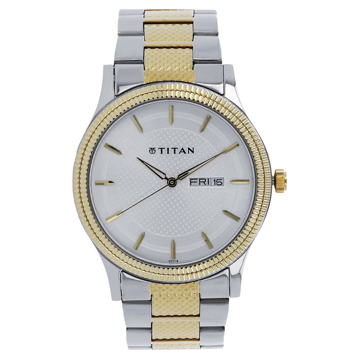 Titan Quartz Analog with Day and Date Silver Dial Two Toned Stainless Steel Strap Watch For Men 2