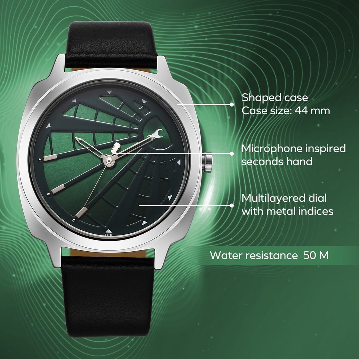 Fastrack Groove Quartz Analog Green Dial Guys Leather Watch 3
