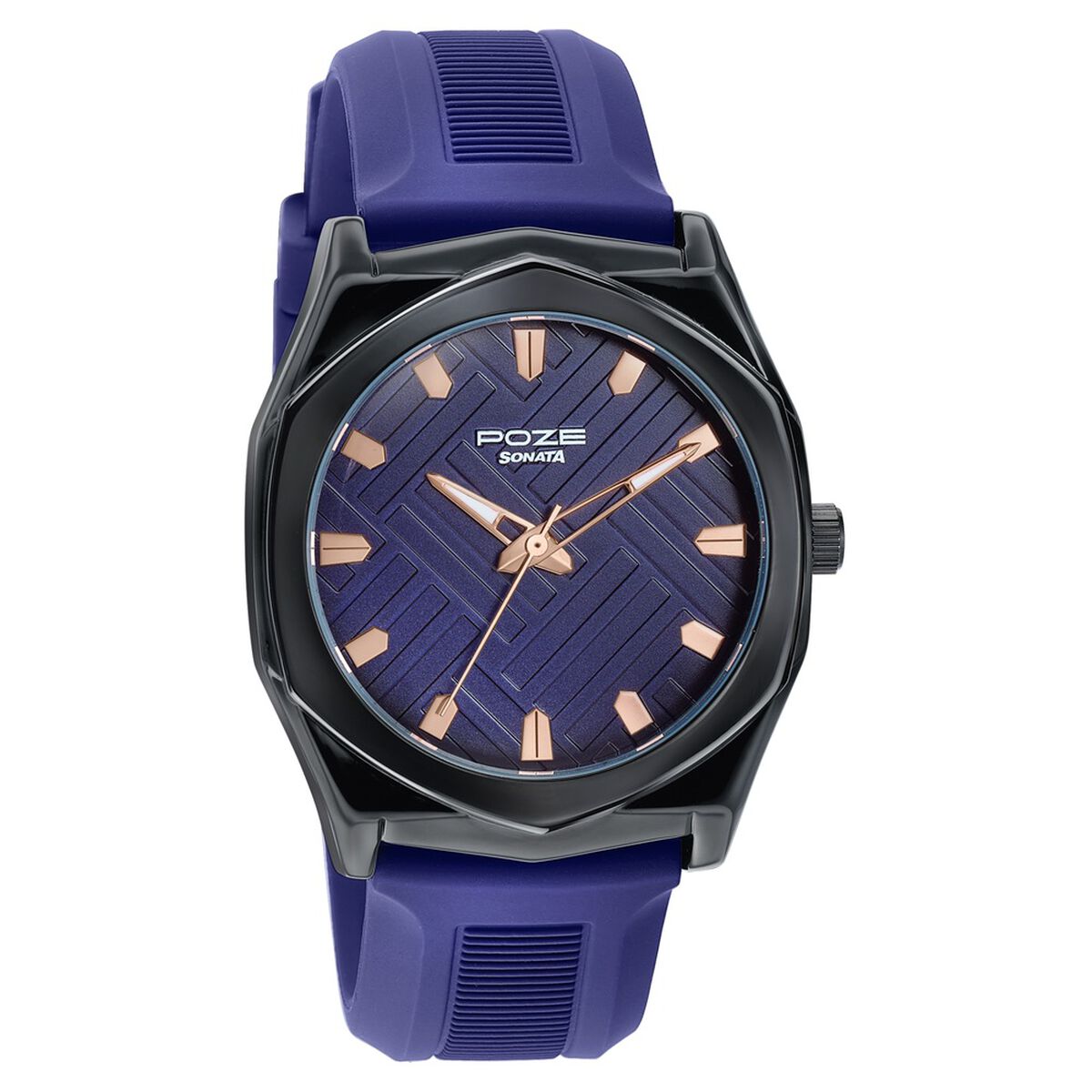 Poze By Sonata Quartz Analog Blue Dial Blue Silicone Strap Watch For Men 3