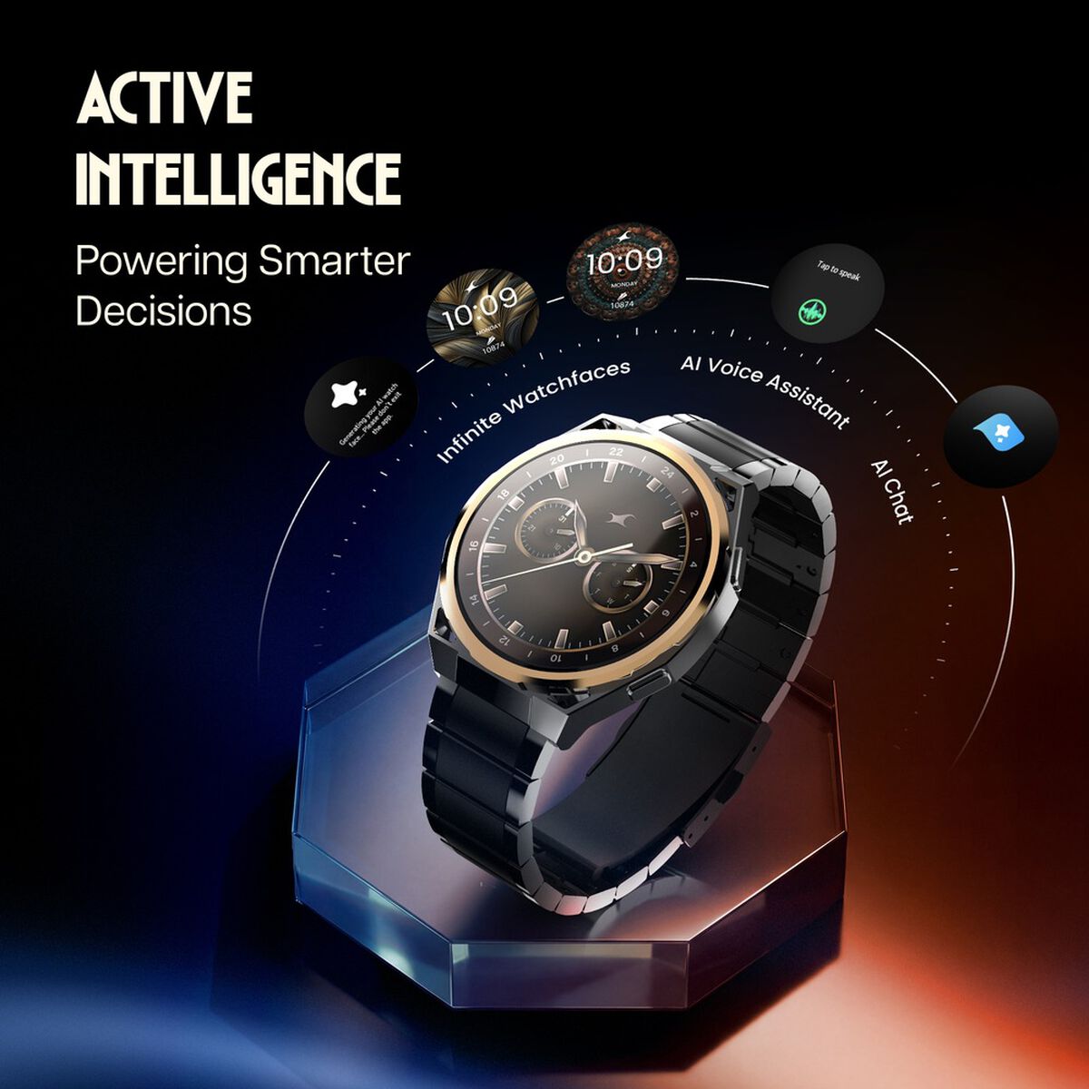 Fastrack Marvellous FX3 Smartwatch with 1.43" AMOLED Display, Slim 10.4mm Design, HRM, Additional Silicone Strap 3