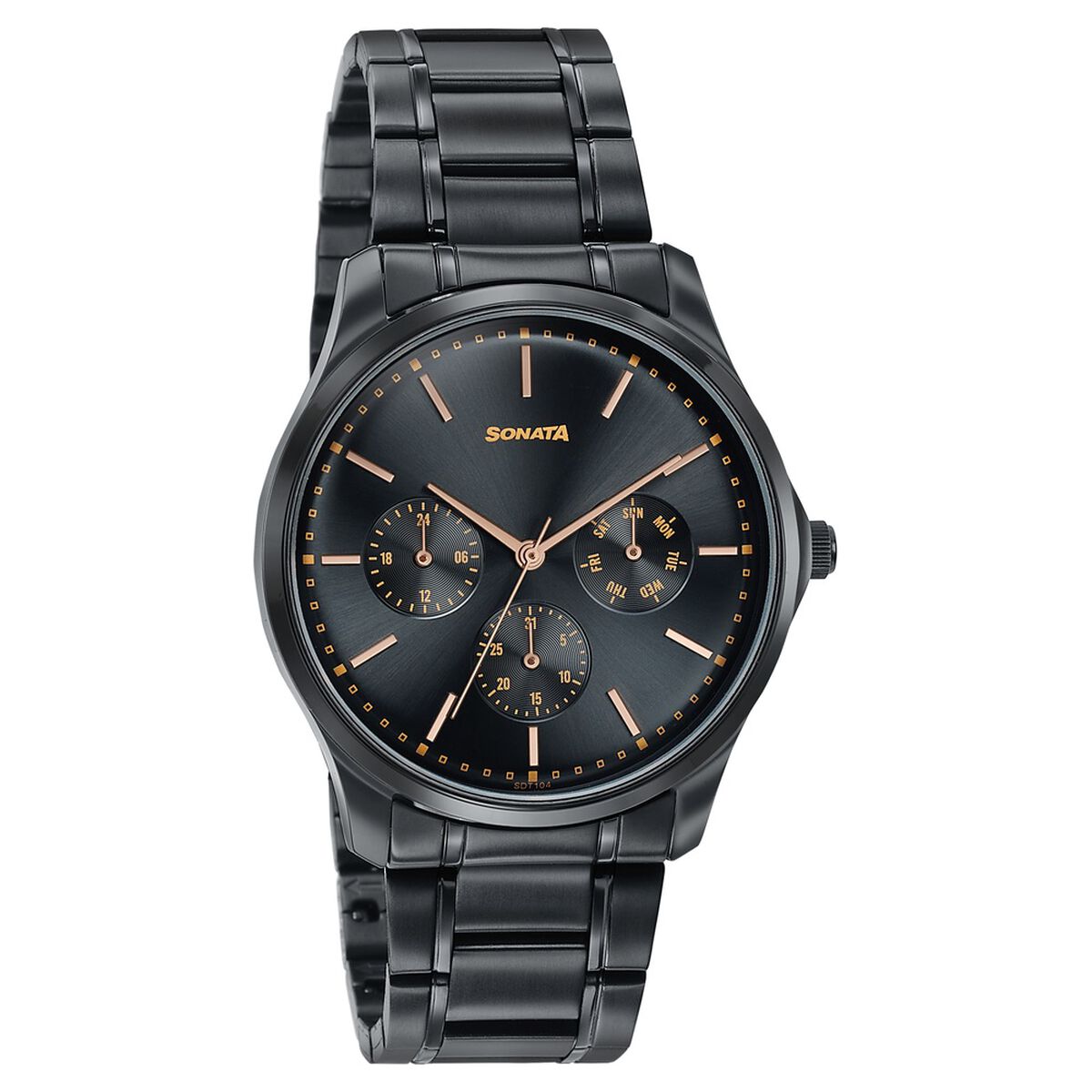 Sonata Men's Work Wear black Watch - Premium Multifunction design for everyday style 2