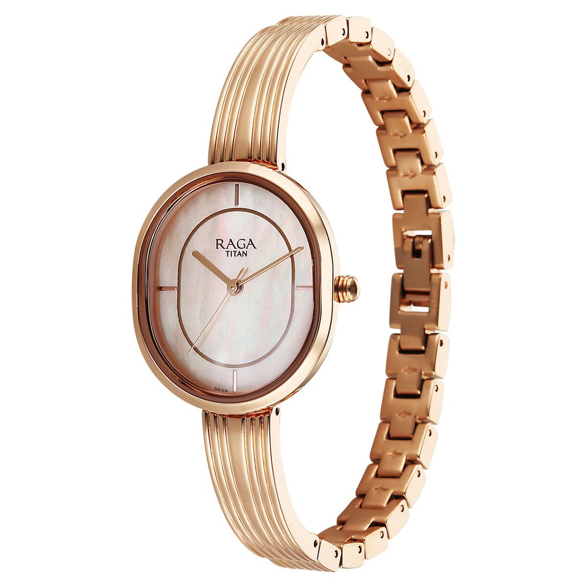 Titan Raga Contempore Quartz Analog Rose Gold Mother Of Pearl Dial Metal Strap Watch For Women 3