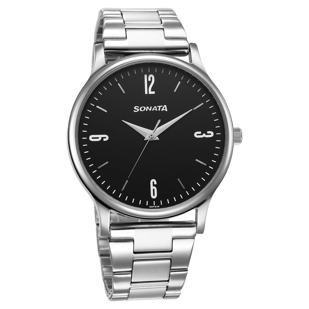Sonata Aspire Quartz Analog Black Dial Stainless Steel Strap Watch for Men 1