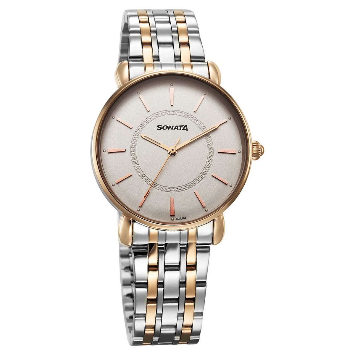 Sonata Wedding Quartz Analog Off White Dial Stainless Steel Strap Watch For Women 1