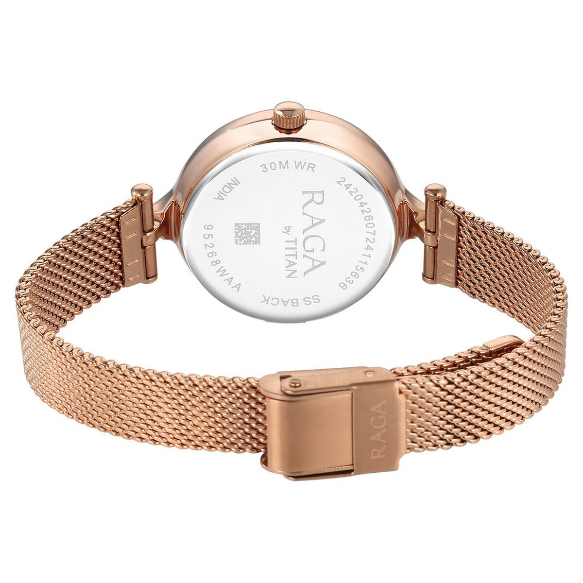 Titan Raga Showstopper Quartz Analog Rose Gold Dial Metal Strap Watch For Women 5