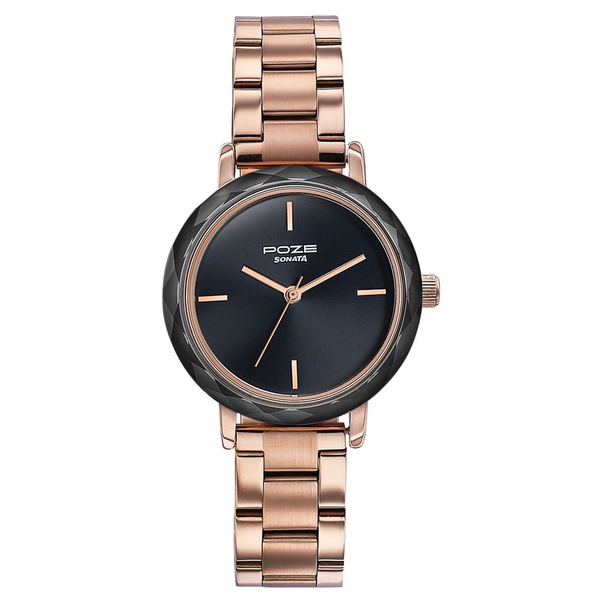 Sonata Poze Quartz Analog Black Dial Stainless Steel Strap Watch For Women 2