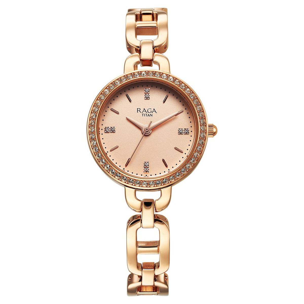 Titan Raga Showstopper Quartz Analog Rose Gold Dial Metal Strap Watch For Women 2