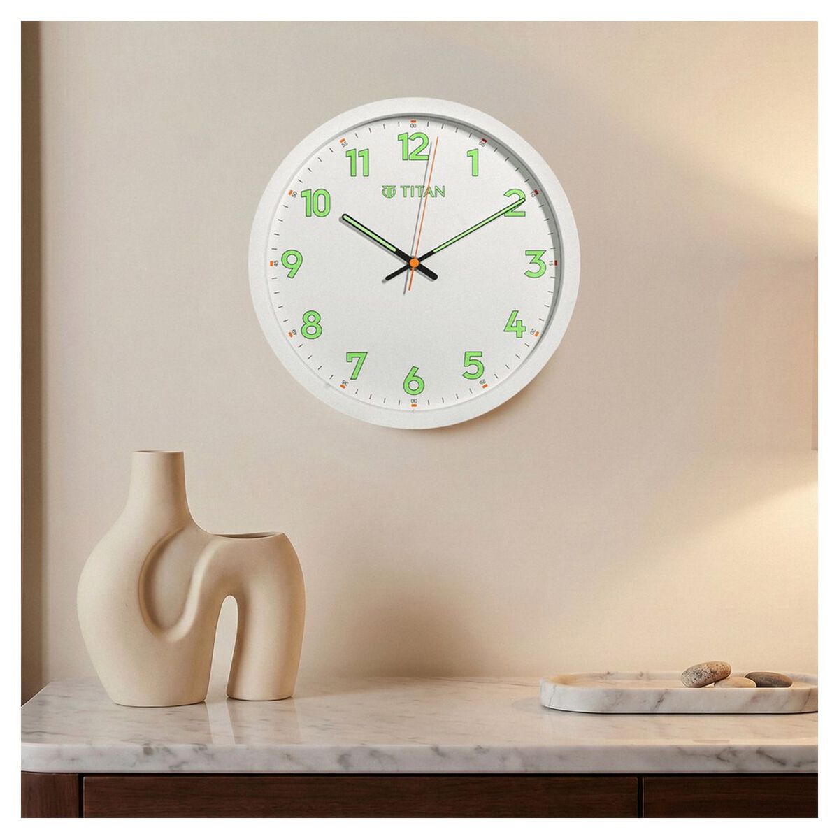 Titan Classic Wall Clock Quartz Analog White Dial Silent Sweep - 30 cm x 30 cm (Medium) 1