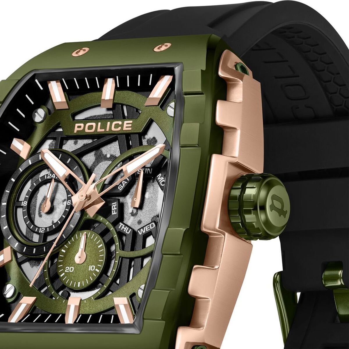 Police Quartz Multifunction Black Dial Black Colour Silicone Strap Watch For Men 4