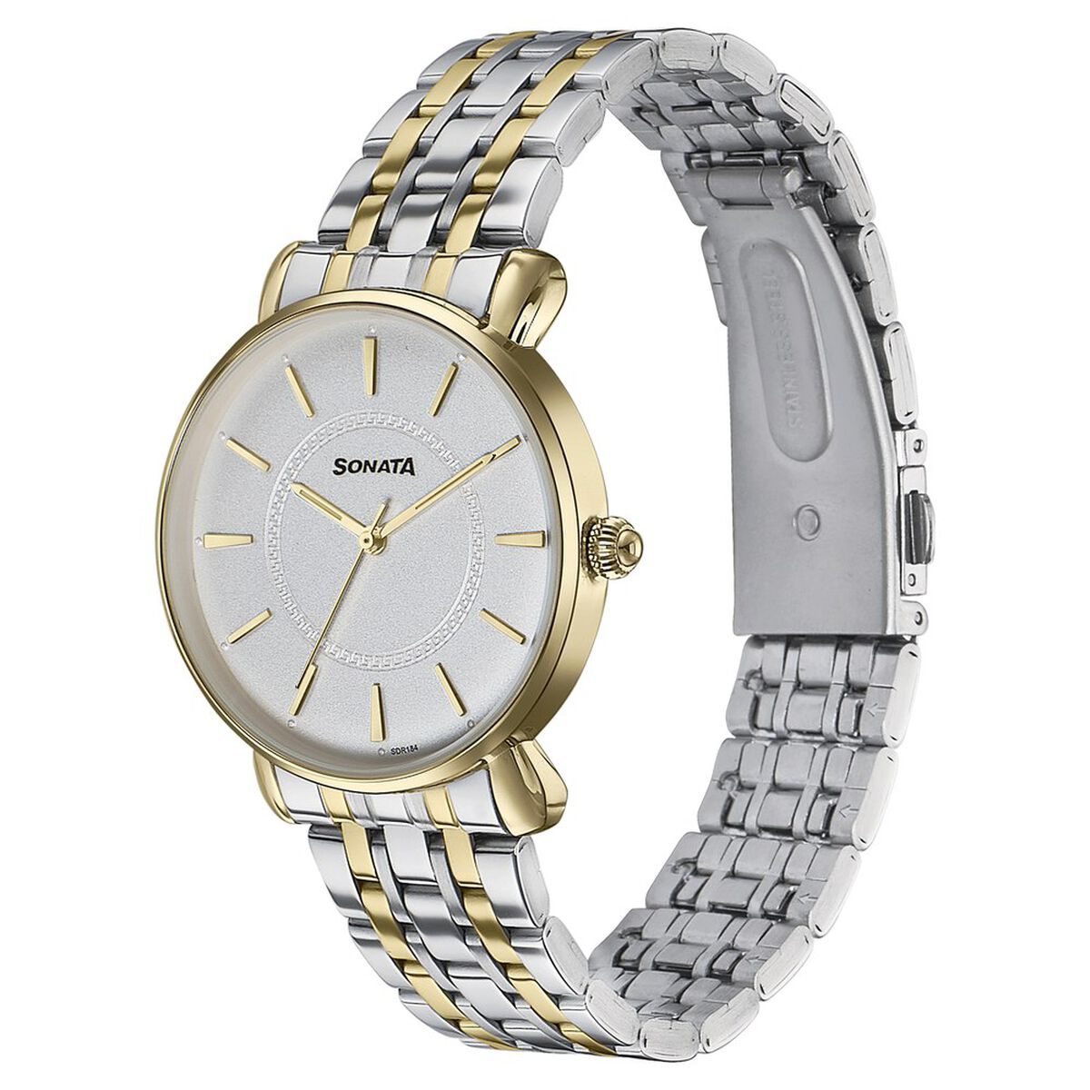 Sonata Wedding Quartz Analog Off White Dial Stainless Steel Strap Watch For Women 3