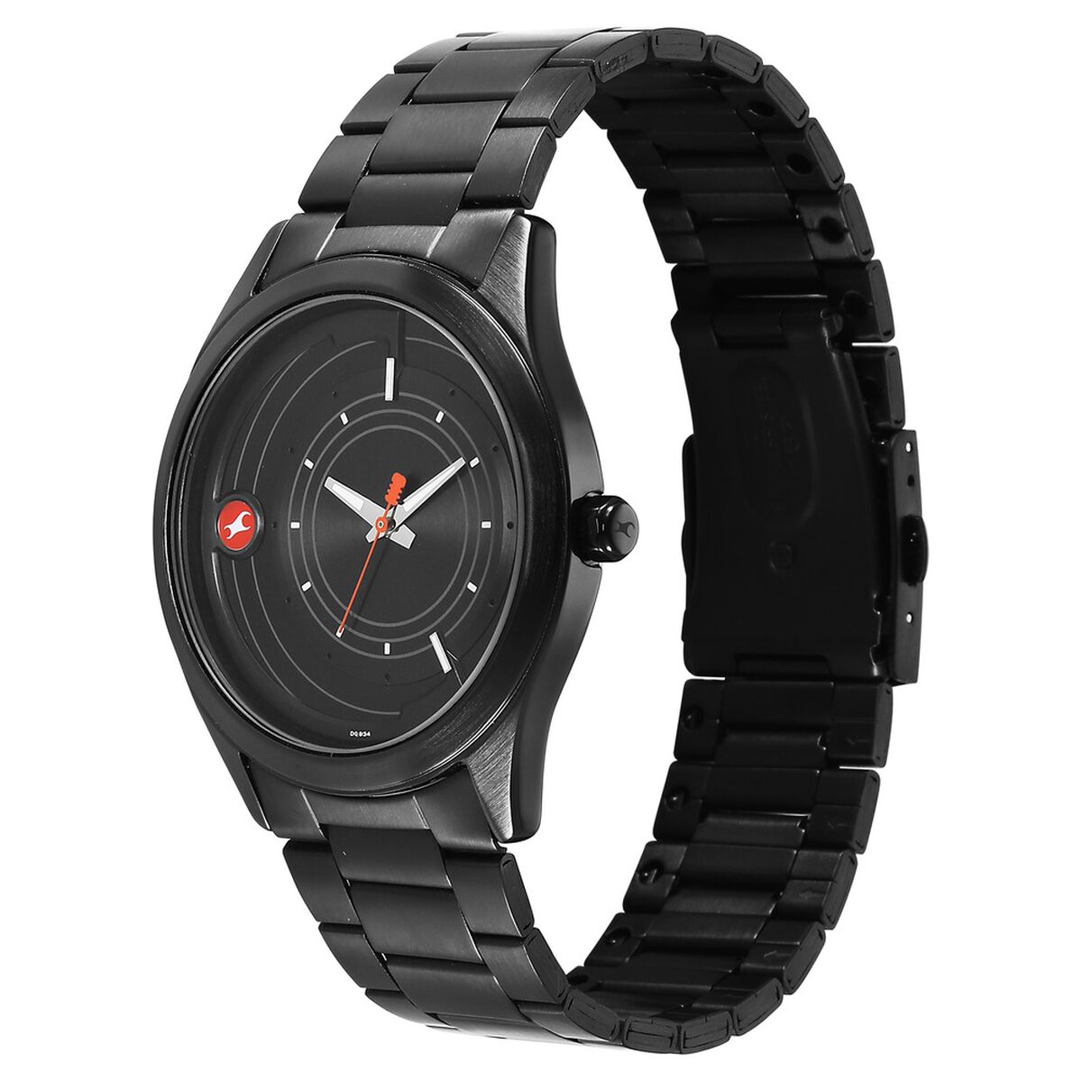 Fastrack Groove Quartz Analog Black Dial Black Stainless Steel Strap Watch For Guys 3