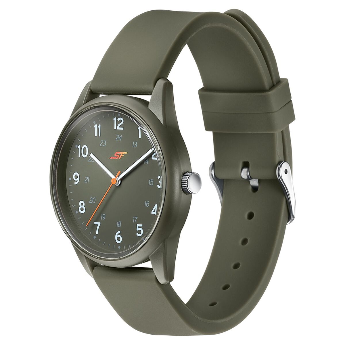 Sonata SF Field watch Quartz Analog Khaki Dial Brown Silicone Strap Watch For Men 3