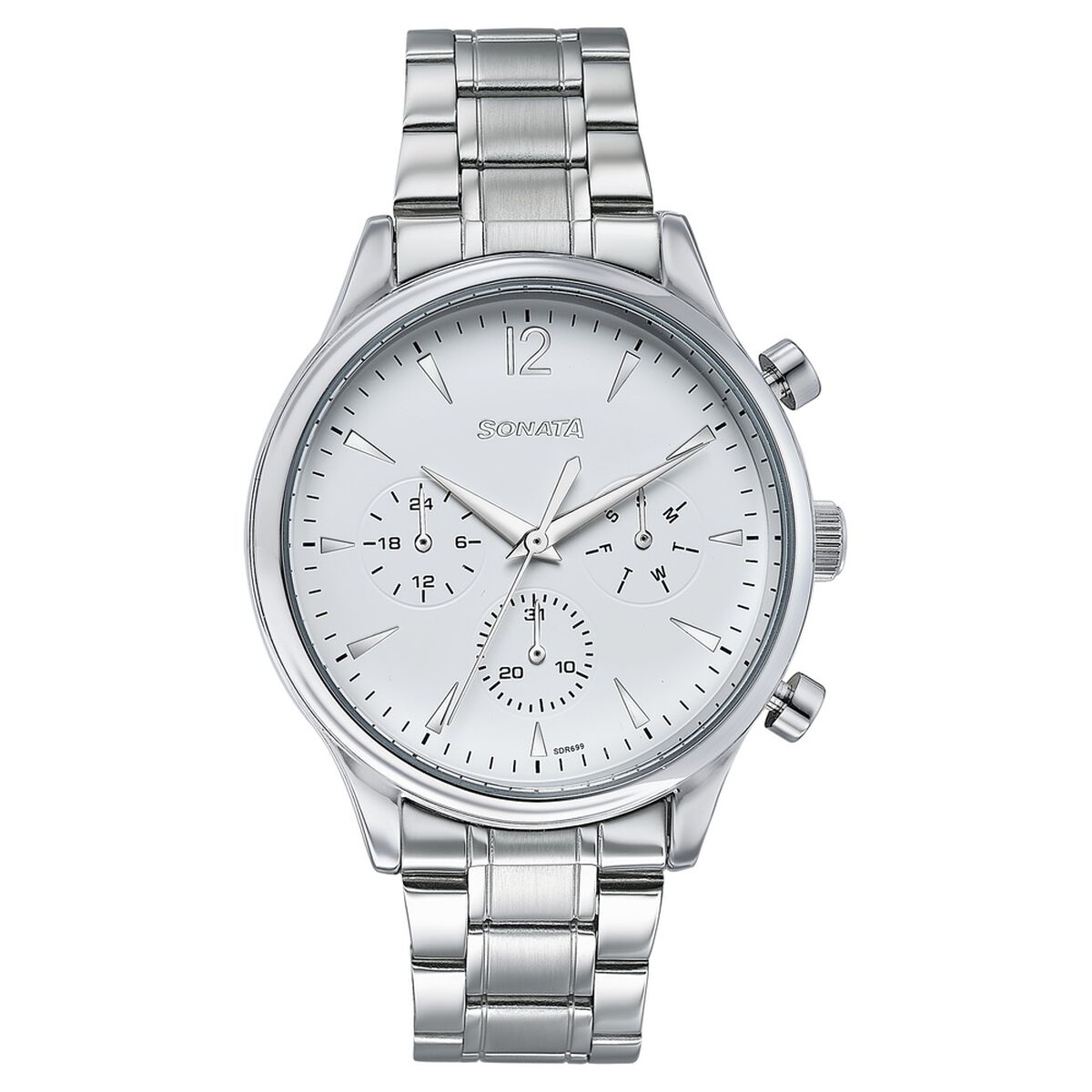 Sonata Wedding Edit Quartz Multifunction Silver Dial Stainless Steel Strap Watch For Men 2