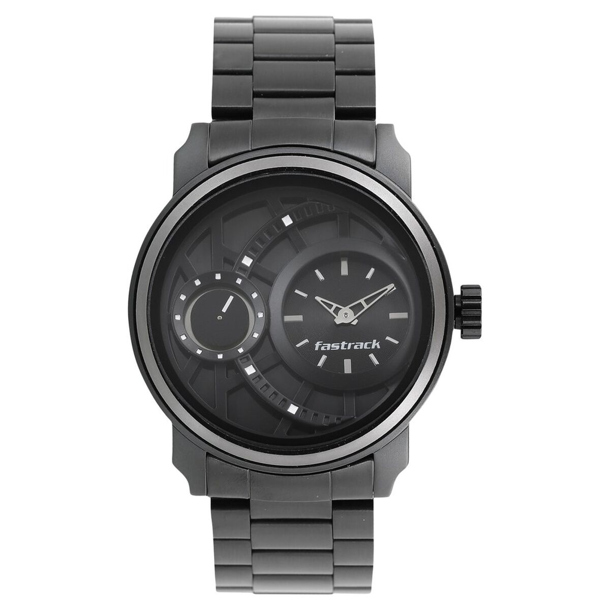 Fastrack Quartz Analog Black Dial Stainless Steel Strap Watch for Guys 1