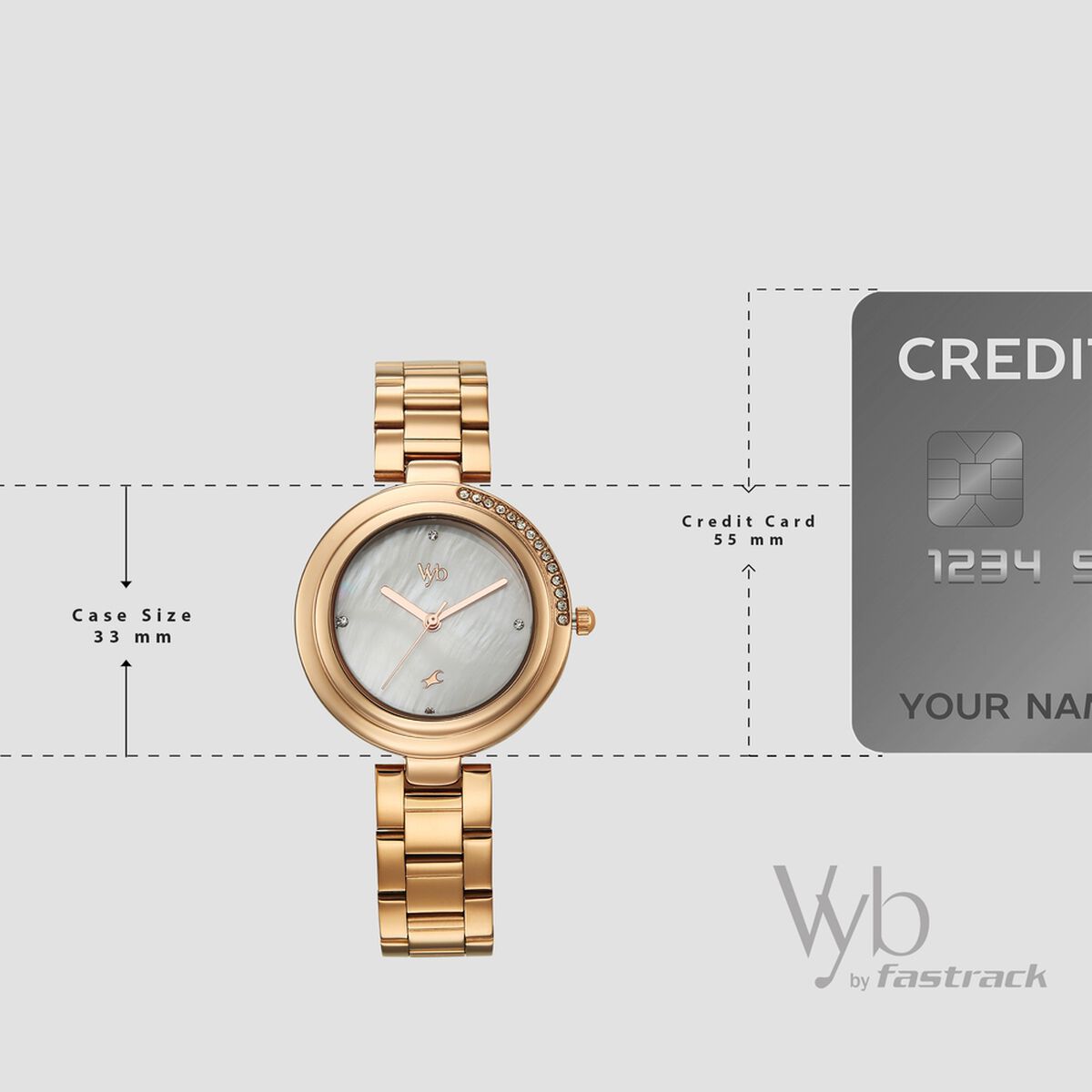 Vyb Aura By Fastrack Quartz Analog White Dial Rose Gold Stainless Steel Strap Watch For Girls 4