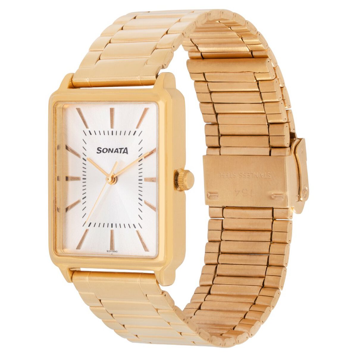 Sonata Quartz Analog Silver Dial Stainless Steel Strap Watch for Men 3