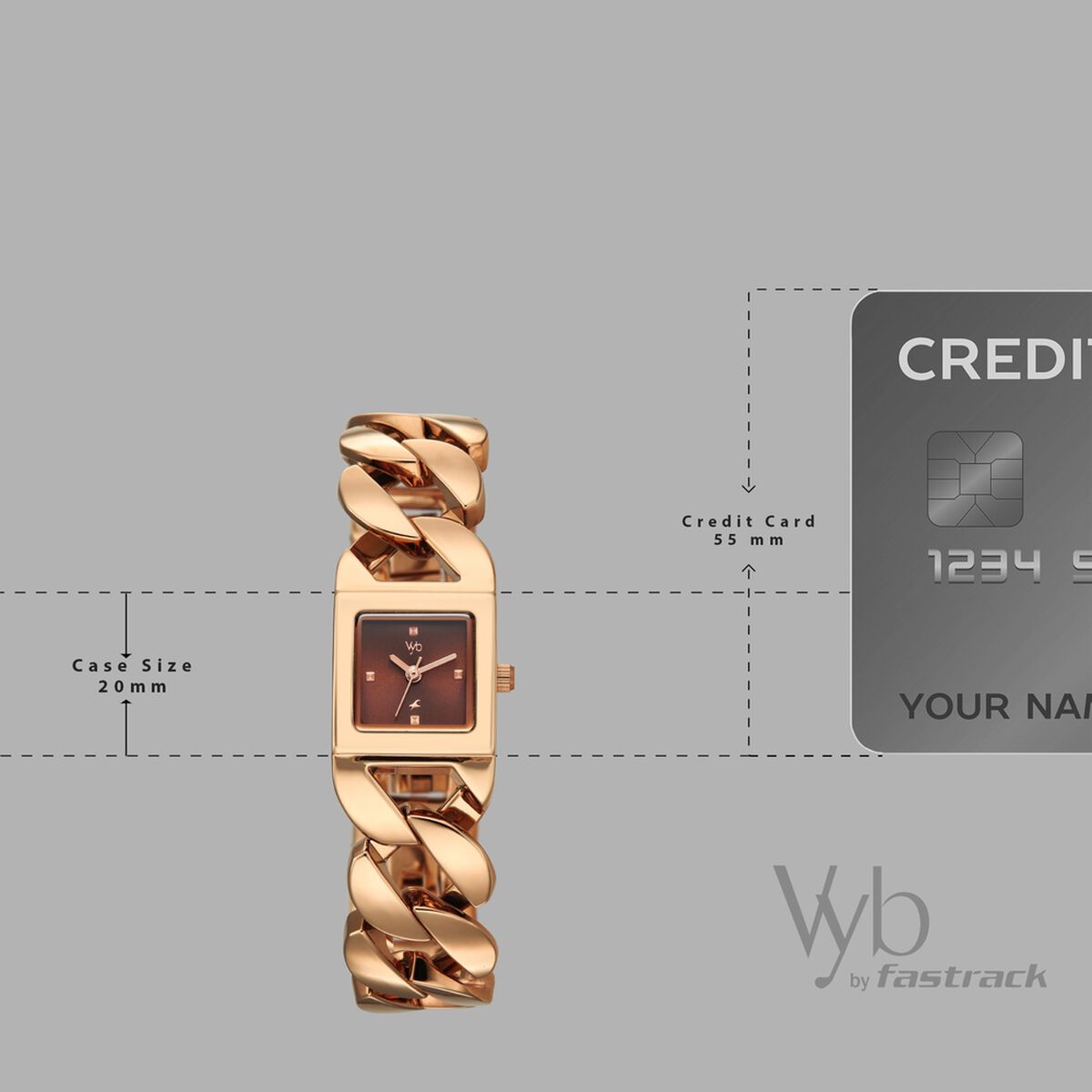 Vyb Runway By Fastrack Quartz Analog Brown Dial Rose Gold Metal Strap Watch For Girls 4