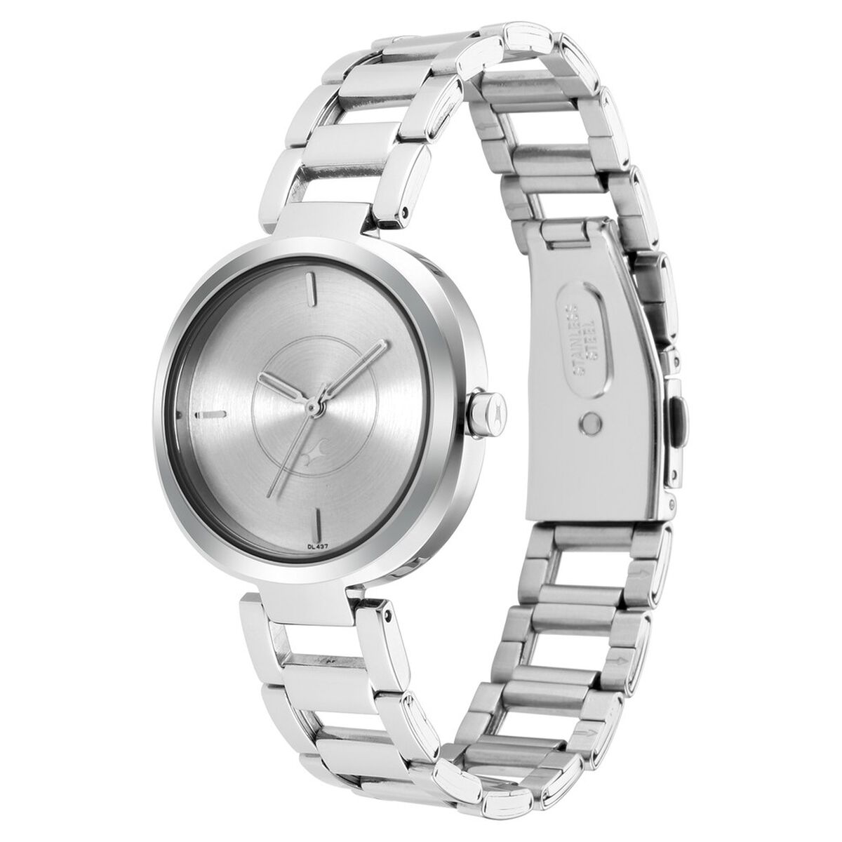 Fastrack Stunners Quartz Analog Silver Dial Metal Strap Watch for Girls 4